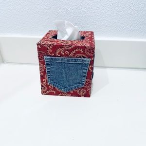 Handmade tissue box, 5”x 5” x 5 6/8” height